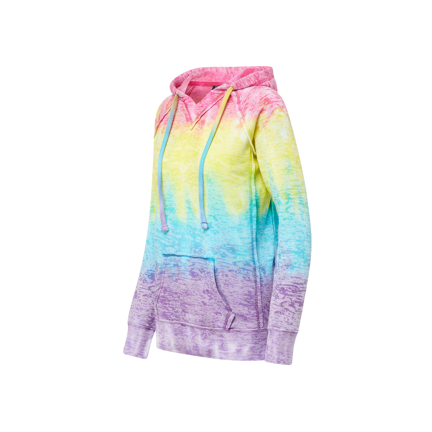 Courtney Burnout V-Notch - Rainbow Stripe