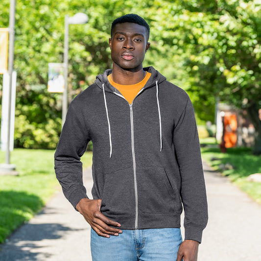 Retro Heather Zip Hood