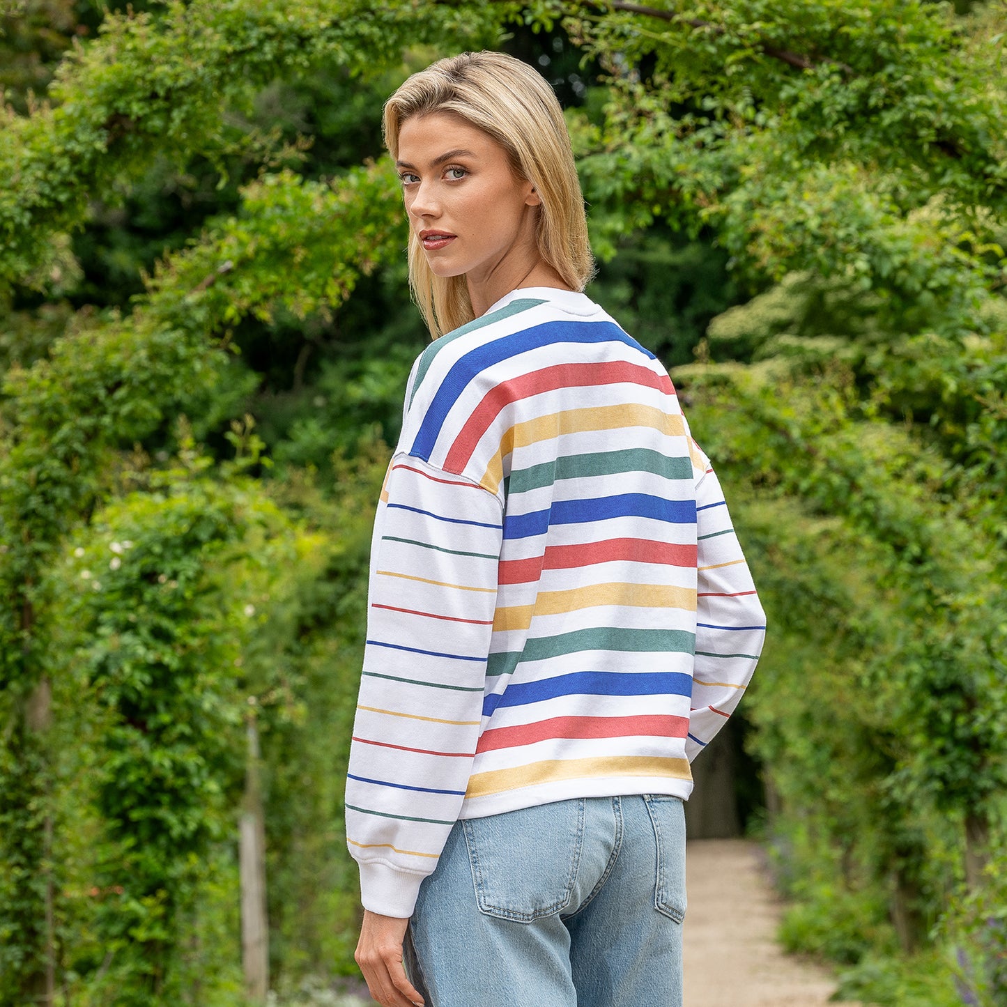 Mood & Vibe™ Ladies Stripe Crew
