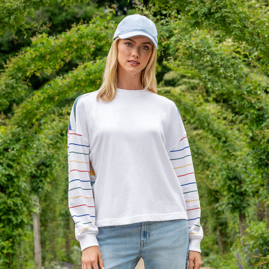 Mood & Vibe™ Ladies Stripe Crew